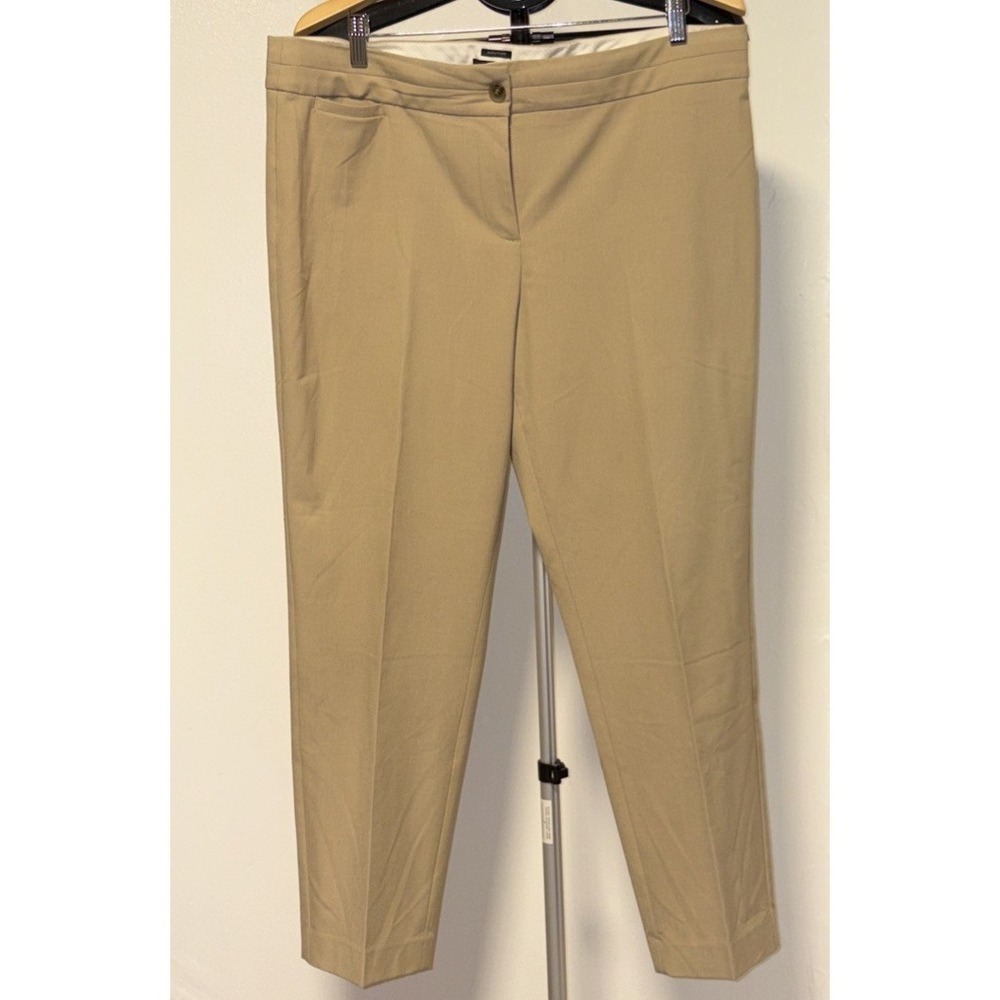TALBOT'S SIGNATURE Size 16 Tan Chino Ladies Pants 2 Back Pockets -